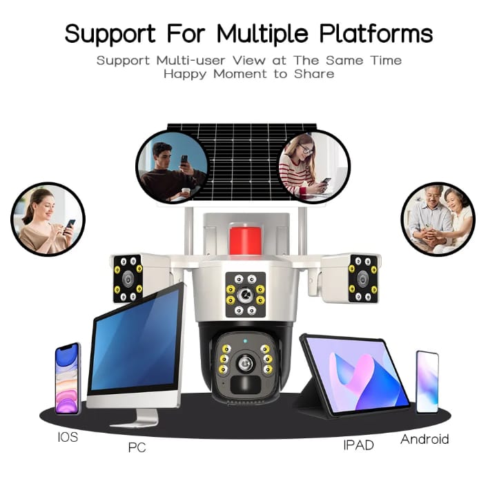Miniatura 4 de Camara Seguridad Solar 3 Lentes Sim Card